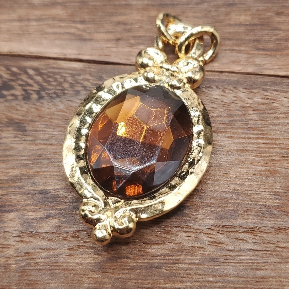 amber talisman estate pendant